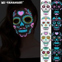 Hot Selling Funny Halloween Double Color Luminous Tattoo Face Stickers Dead Day Scar Tattoo Stickers Spot