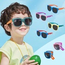 儿童太阳镜折叠时尚防紫外线宝宝墨镜新款方框文艺复古小孩眼镜潮