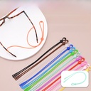 Silicone three-hole glasses rope adjustable buckle sports anti-slip anti-drop silicone soft elastic glasses lanyard color