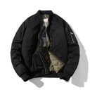 棒球服男2021冬装新款美式街潮加棉外套可印制logo纯色飞行夹克男