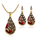 Peacock gem necklace earrings suit banquet accessories women's fashion jewelry necklace