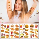 Hamburger tattoo stickers waterproof sweat children's party face arm simulation cartoon tattoo stickers