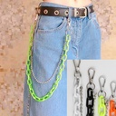 metal pants chain punk rock nightclub Denim color pants decorative lock-shaped pendant keychain waist chain