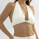 Jewelry Sexy Fashion Beach Tassel Chest Chain Personality All-match Imitation Pearl Handmade Chain Body Chain for Women