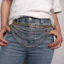 waist decoration hip-hop punk rock thick chain pants chain fashion denim multi-layer claw drill pants chain