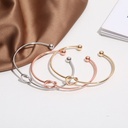 Love Gold Open bracelet simple women's rose gold knotted bracelet girlfriends ins Style C- type adjustable non-fading