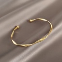 Simple cold style all-match open bracelet wave pattern niche design personalized C- shaped bracelet