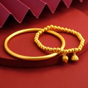 Sand gold bracelet female Heritage retro French bracelet does not fade for a long time simulation gold bride two world happy bracelet fake three gold