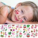 Hot ALOHA Summer Flamingo Waterproof Tattoo Sticker Children Summer Beach Party Face Sticker
