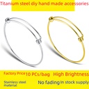 Stainless steel DIY coil bracelet factory direct push-pull telescopic adjustable titanium steel wire bracelet