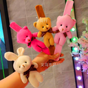 Plush Cute Rabbit Snap Ring Bracelet Cartoon Doll Bear Pendant Rabbit Clap Ring Doll Wedding Gift