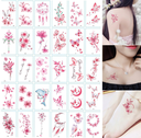 小清新防水花朵纹身贴纸 性感男女刺青一次性遮疤玫瑰纹身贴定制