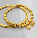 Sha Jin Bracelet Female Two-generation Huan Ancient Method Inheritance Lotus Flower Transfer Bead Bracelet Lotus Ring 24K Gold Plated DIY Bracelet