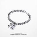 Student fashion brand fitness series dumbbell you vs you square bracelet fashion men's and women's hip-hop jewelry