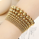 Supply Europe and the United States simple fashion beaded golden stainless steel bead bracelet 303 material elastic bracelet female