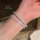 [Joe boss Joy] Fritillaria spirit snake-shaped bracelet flash diamond texture bracelet big gem luxury Open Silver