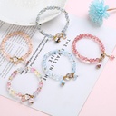 Personalized sweet girl colorful popcorn Crystal smiley face lucky cat bracelet female Japanese and Korean simple burst beads beaded single ring