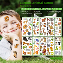 children cartoon animal tattoo stickers waterproof cute face stickers fun temporary stickers spot