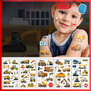 excavator stickers children's cartoon disposable temporary toys baby car engineering car tattoo stickers