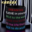 单色黑色dream big smile to the world现货成人跨境鼓舞硅胶手环