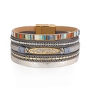 e-commerce bohemian multi-layer bracelet alloy pendant jewelry vintage Pu leather diamond bracelet