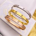 Europe and the United States titanium steel ten diamond men's and women's gold bracelet opening buckle diamond bracelet ins couple hand decoration factory