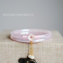 Tied rope small flower woven tassel peach blossom bracelet peach smile spring breeze colored glaze jingle bracelet fine fine ring