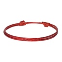 Adjustable 1.5mm Thick Color Braided Wax Line Bracelet Couple Red Black Hand Rope