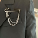 South Korea ins Harajuku trendy cool chain don't brooch street fashionable metal decorative hip hop suit jewelry men and women