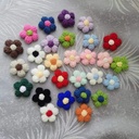 Autumn and Winter Puff Flower Wool Flower Three-dimensional Crochet Mini Cute Fresh Candy Color Hairpin Hair Accessories Clothing Accessories