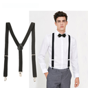 British Style Strap Clip Elastic Ribbon Suspenders Strap Strap Strap Strap Retro Black Strap for Men and Women