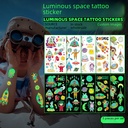 跨境新款卡通太空夜光纹身贴防水儿童活动奖励临时文身贴纸tattoo