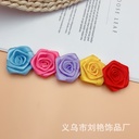 Spot 4cm Ribbon Pentagonal Rose Flower Handmade Small Flower Candy Gift Box Holding Flower DIY Moon Hat Home Textile Cloth Flower