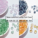 Coloured Glaze Lucky Cat Claw Colorful Scattered Beads Hanfu Headwear Accessories DIY Hairpin Accessories Czech Glass Jewelry Accessories