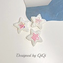 Japanese and Korean Original Girl's Heart Accessories Plush Five-pointed Star Pink diy Phone Case Accessories y2k Clothing Hair Accessories