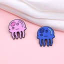 Cartoon Marine Life Alloy Brooch Cute Color Jellyfish Undersea Animal Badge Shirt Backpack Jewelry