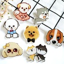 Cartoon Acrylic Brooch Couple Dog Badge Cute Expression Footprint Bag Accessories Pin Small Pendant Patch