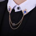 Tassel Rhinestone Cross Collar Chain Men's Corsage Women's Shirt Collar Accessories Brooch Personalized Collar Pin