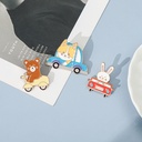 cute cartoon character badge alloy oil-dripping animal driving clothing brooch for men and women Factory Direct Supply