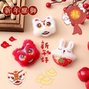 Autumn and Winter Year Festive Lion Dance Brooch Plush Red Girl Heart Cartoon Handmade Shoe Bag Jewelry Small Pendant