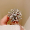 Snowflake Zircon Rotatable Brooch Super Beautiful High-grade Three-dimensional Corsage Women's Korean Style Elegant Suit Coat Pin Buckle