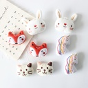 Cartoon plush doll rabbit brooch Fox cat bag pin hair accessories hat socks accessories accessories