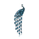 Diamond-encrusted Retro large long-tail crystal peacock tassel brooch sweater jewelry corsage women's high-end accessories