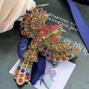 Diamond-encrusted Retro bird brooch bird pin hummingbird big corsage animal style exaggerated women's clothing accessories