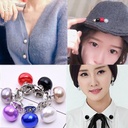 F030 South Korea universal Pearl anti-exposure collar buckle cardigan shawl buckle DIY scarf collar pin brooch pin for women