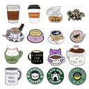 Creative Cartoon Coffee Cup Collection Brooch Men's and Women's Clothing Accessories Jewelry Pin Buckle Alloy Paint Badge