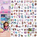 8 Gaby's Toy House Cat Cartoon Tattoo Sticker Children Water Transfer Disposable Tattoo for Boys and Girls
