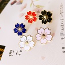 F023 Fashion Cute Dropping Oil Cartoon Brooch Japanese Girl's Small Cherry Blossom Pin Uniform Badge Collar Pin Corsage