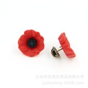 Handmade resin poppy flower vintage anti-war butterfly buckle brooch VFW Memorial Day gift Remembrance Day