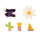 Korean Style Creative Small Flower Corsage Cactus French Fries Pizza Alloy Drop Oil Brooch Ribbon Badge Jewelry Medal